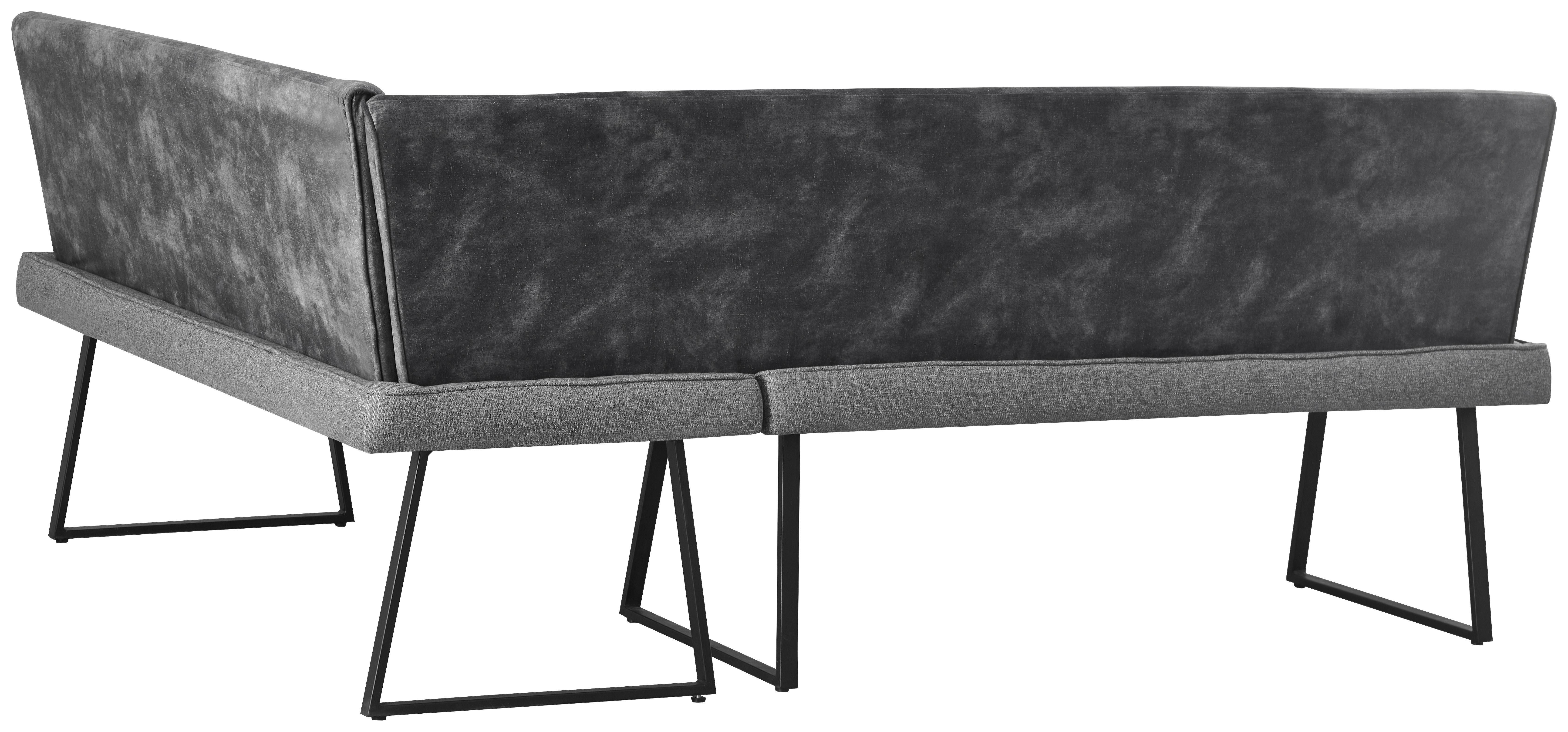 Eckbank Rab Dunkelgrau Eisen Schwarz, 205x155 cm - Dunkelgrau/Schwarz, KONVENTIONELL, Holz/Textil (205/155/89/62cm) - MID.YOU