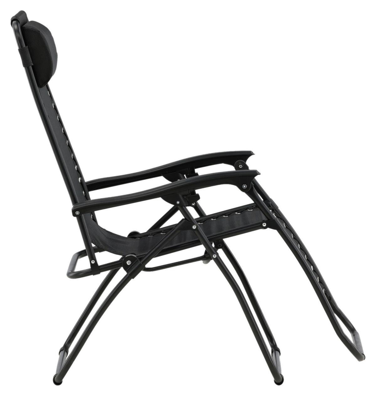 Garten-Relaxsessel Melker - Schwarz, KONVENTIONELL, Kunststoff/Textil (68/112/90cm) - Gardenson