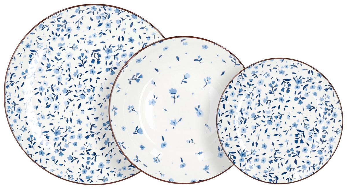 Tafelservice Country Side - Blau/Weiß, Design, Keramik - Luca Bessoni