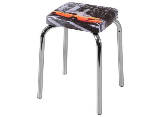 Hocker Sandra Stapelbar - Chromfarben/Orange, MODERN, Textil/Metall (30,5/46,5/30,5cm) Hocker Sandra Stapelbar - Chromfarben/Orange, MODERN, Textil/Metall (30,5/46,5/30,5cm)