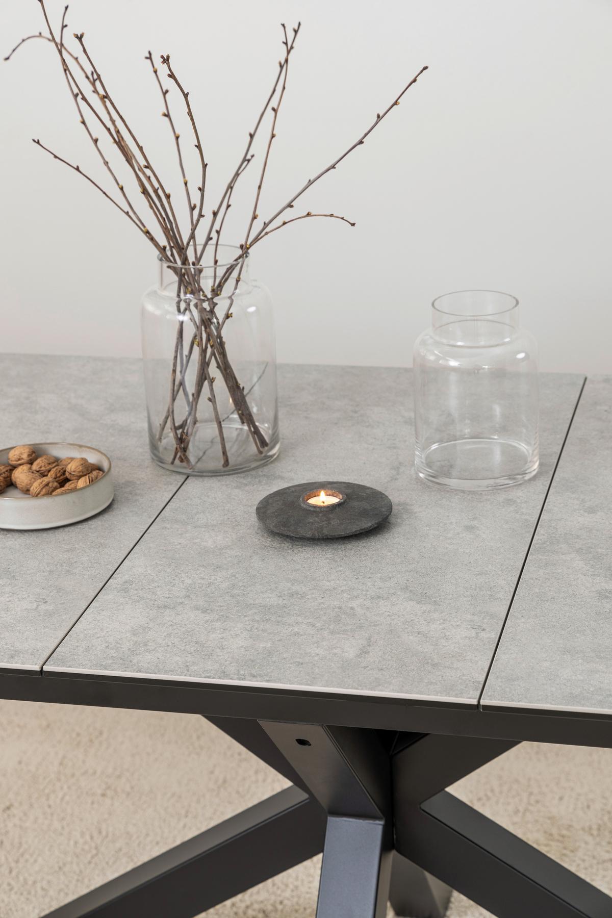 Esstisch Ausziehbar Heaven 168-210x90x76cm Schwarz/grau - Schwarz/Grau, Trend, Keramik/Metall (168-210/90/76cm) - MID.YOU