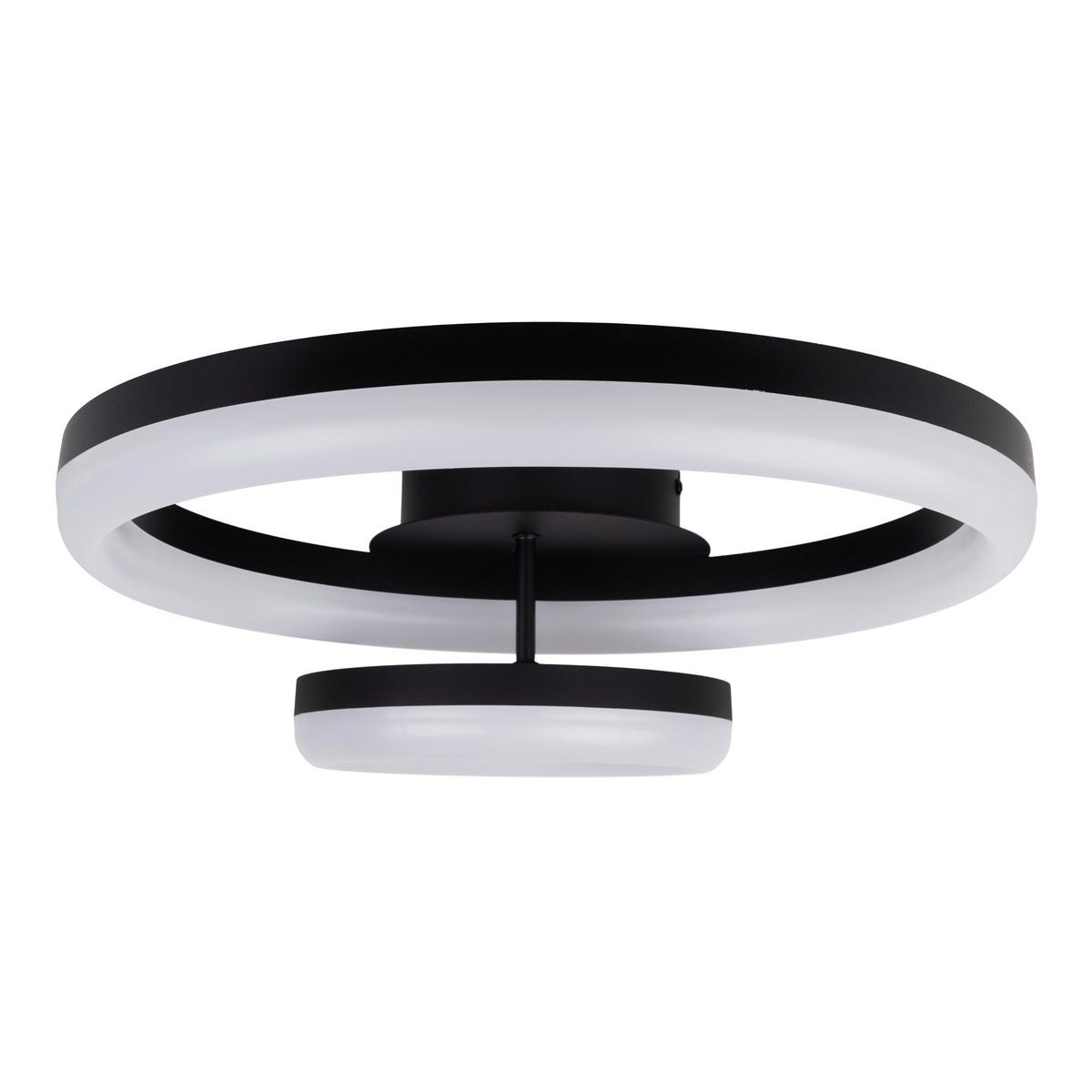 LED-Deckenleuchte 7096922 Circulo - Schwarz/Weiß, KONVENTIONELL, Kunststoff/Metall (53/40/14cm) - Näve