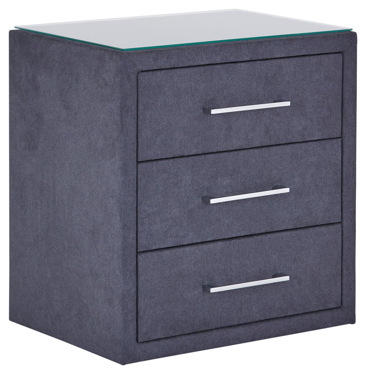 Nachtkästchen Kleopatra - Anthrazit, KONVENTIONELL, Holzwerkstoff/Kunststoff (56/60/41cm) - Ondega