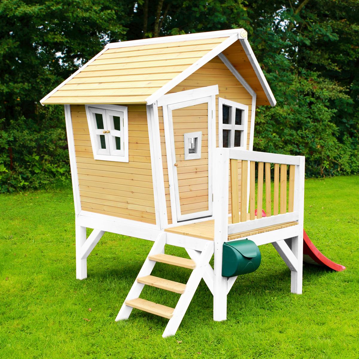 Spielhaus A030.045.21 - Rot/Braun, KONVENTIONELL, Holz/Kunststoff (264/203/177cm) - Ambia Garden