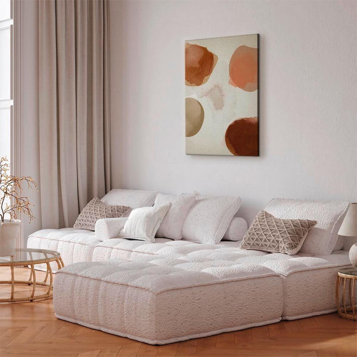 Leinwandbild Abstraction Beige Olivgrün Cognac B: 40 Cm - Cognac/Beige, Basics, Holzwerkstoff/Textil (40/60/1,2cm) - artgeist