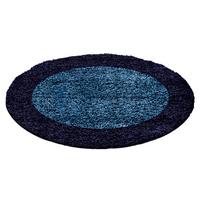Hochflor Teppich Dunkelblau Life Rund Ø 120 Cm - Blau/Dunkelblau, KONVENTIONELL, Textil (120cm) - Novel