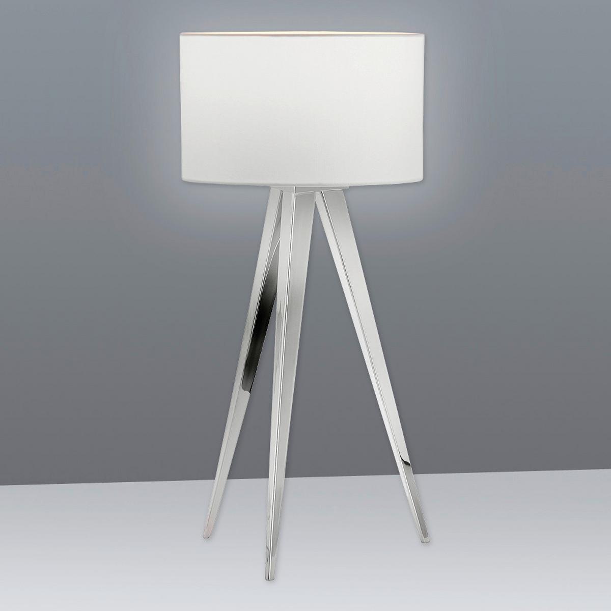 Tischlampe Tripod Chromfarben mit Kippschalter - Chromfarben, Basics, Kunststoff/Metall (61,5/28cm) - Näve