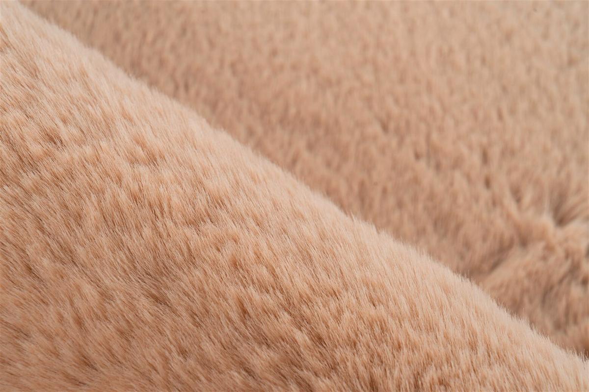 Hochflorteppich Rabbit Beige, D: 100 Cm - Beige, KONVENTIONELL (100cm)