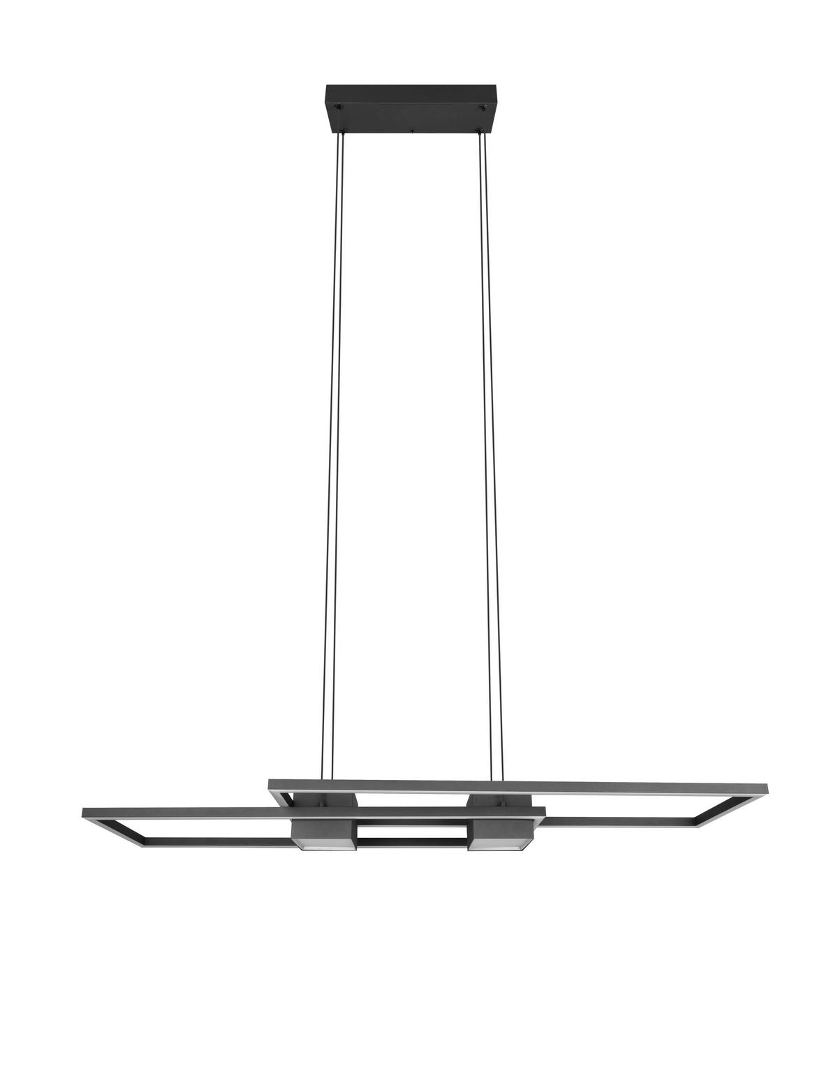 LED-Hängeleuchte 347710432 Albany - Schwarz/Alufarben, Design, Metall (100/28/150cm) - Trio Leuchten
