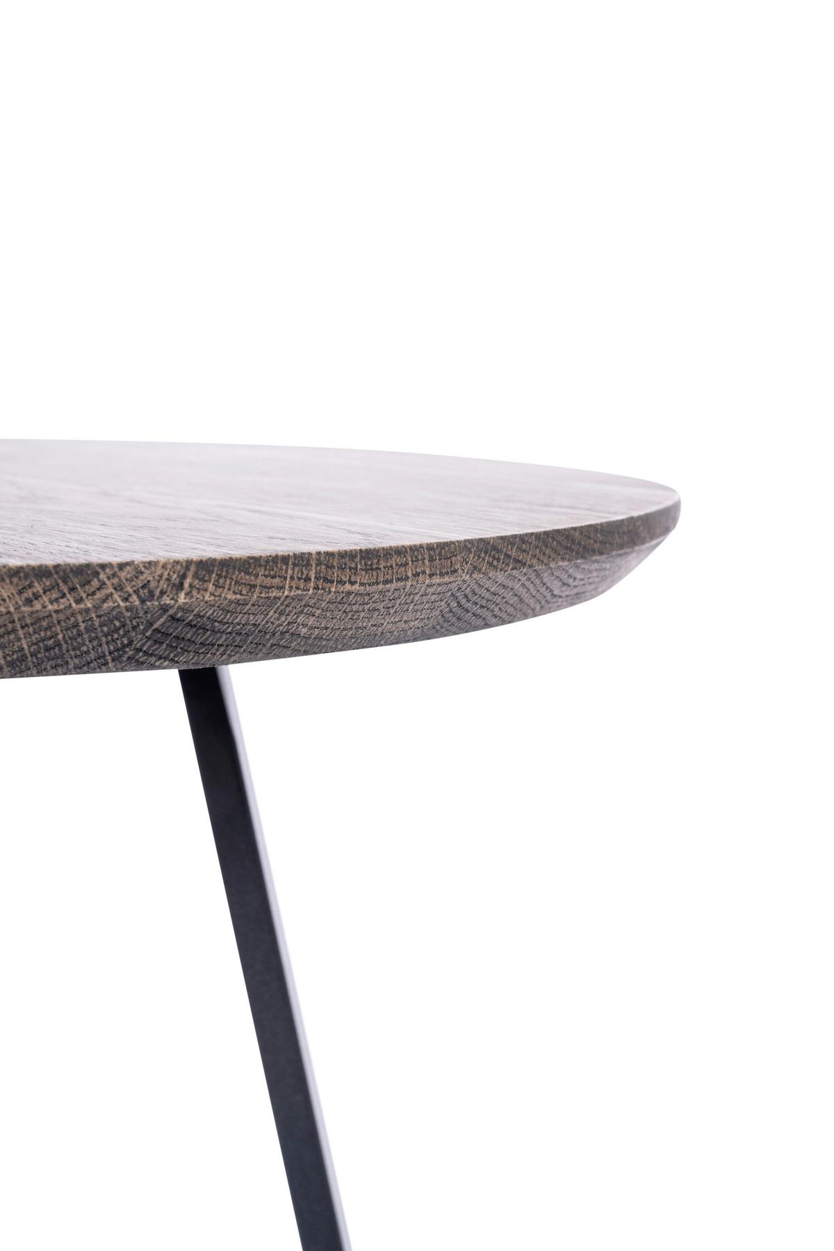 Beistelltisch Justus Schwarz/Eiche dunkel H: 55cm - Eiche dunkel/Schwarz, Natur, Holz/Metall (40/55cm)