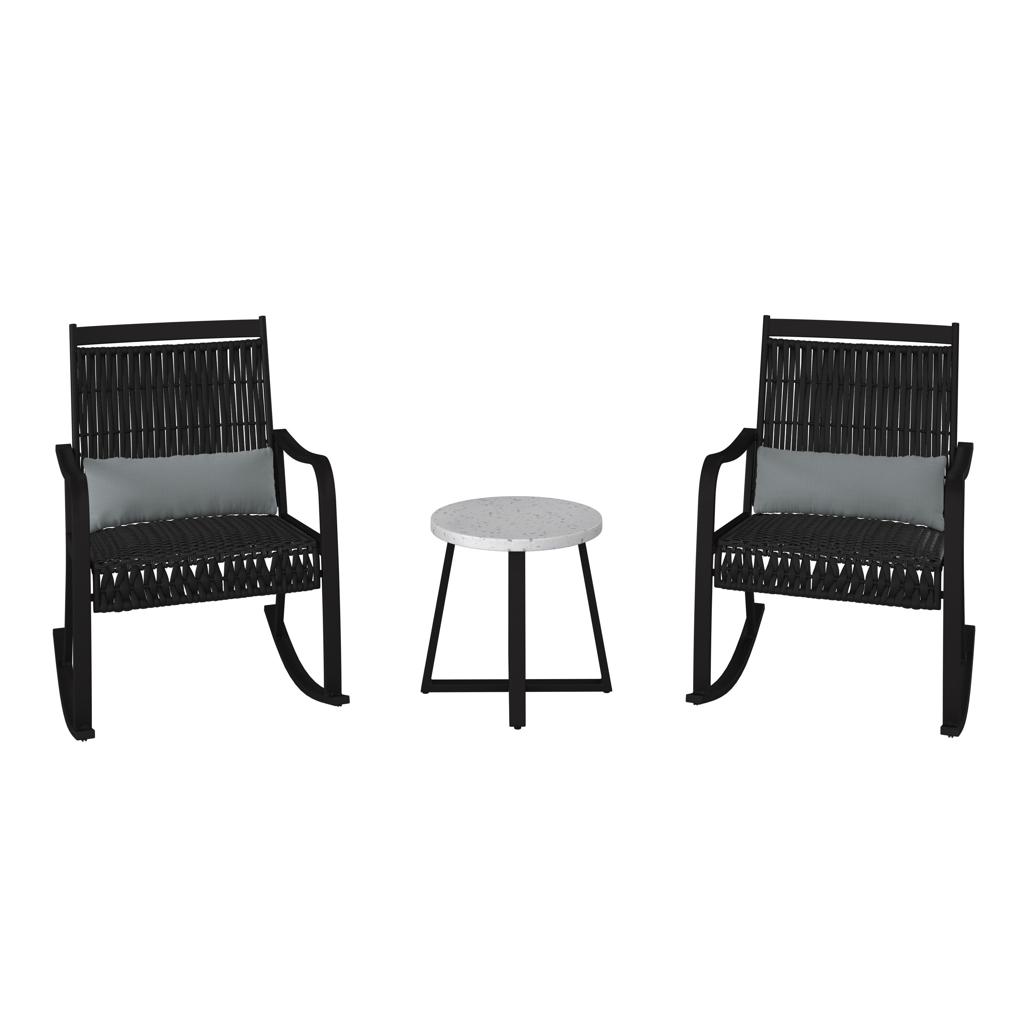 SADA NA BALKON MATHILDA - bílá/černá, Moderní, kov/textil - Bessagi Garden