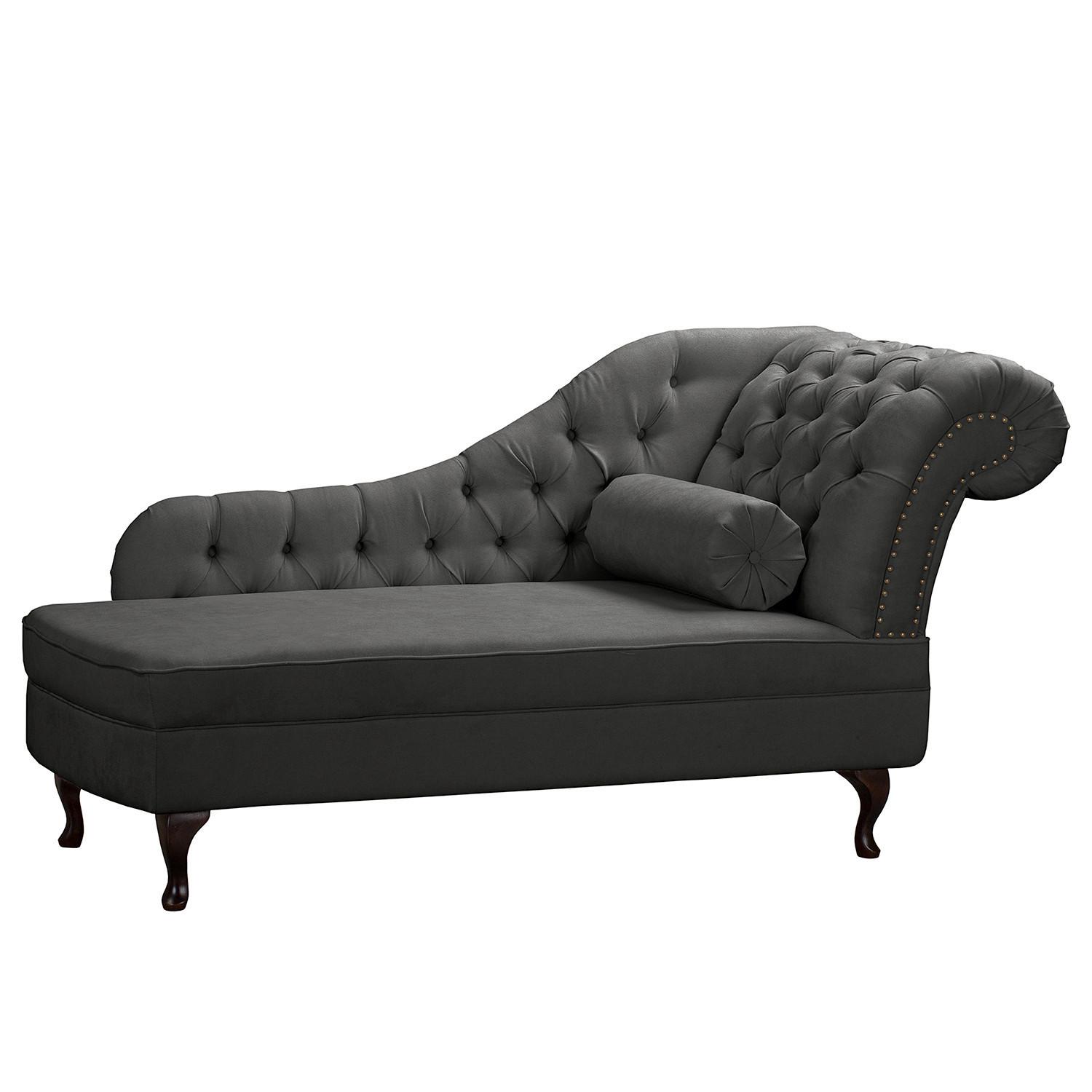 Récamiere Pako Dunkelgrau B: 185cm - Dunkelgrau/Braun, Design, Textil (185/93/75cm) - Livetastic