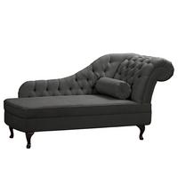 Récamiere Pako Dunkelgrau B: 185cm - Dunkelgrau/Braun, Design, Textil (185/93/75cm) - Livetastic