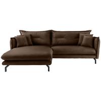 Ecksofa Lava Braun S: 180x255cm - Schwarz/Braun, MODERN, Textil (180/255cm) - Livetastic