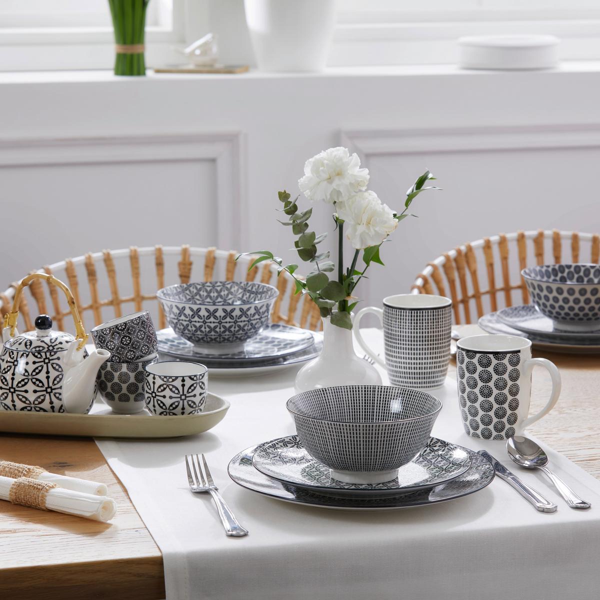 DEZERTNÍ TALÍŘEK Shiva - bílá/černá, Lifestyle, keramika (21cm) - Modern Living