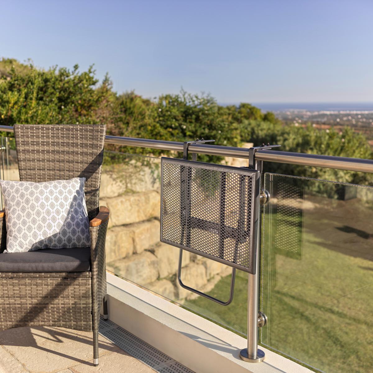 Balkonhängetisch Klappbar Toulouse Metall L: 60 Cm - Grau, MODERN, Metall (60/56/40cm) - Luca Bessoni