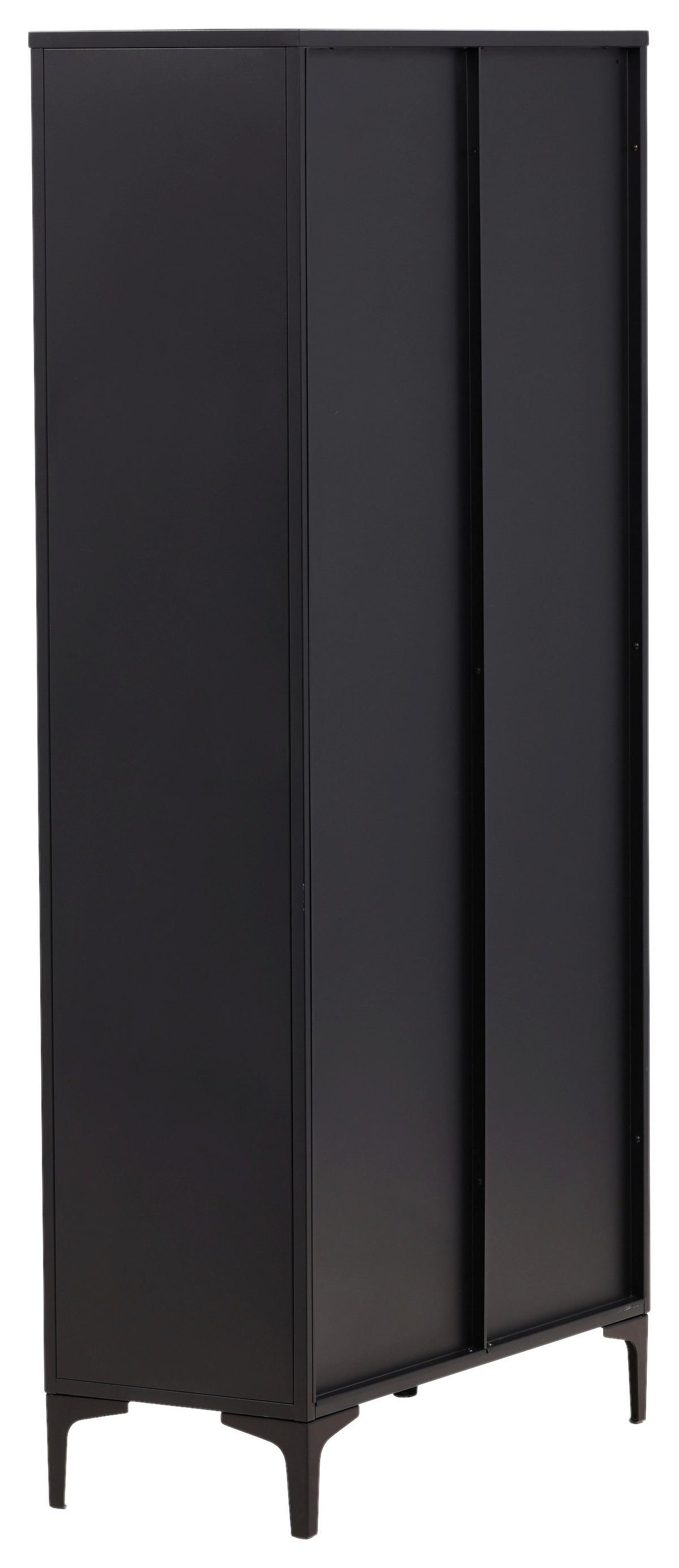 Sideboard Piring Schwarz B: 90 Cm - Schwarz, Design, Metall (90/190/40cm) - Livetastic