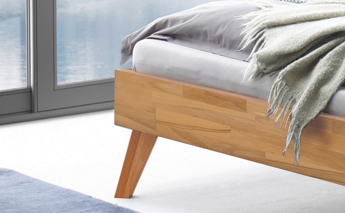 Bett Ancona Kernbuche 90x200 cm - Buchefarben/Kernbuche, Natur, Holz (90/200cm) - Hasena