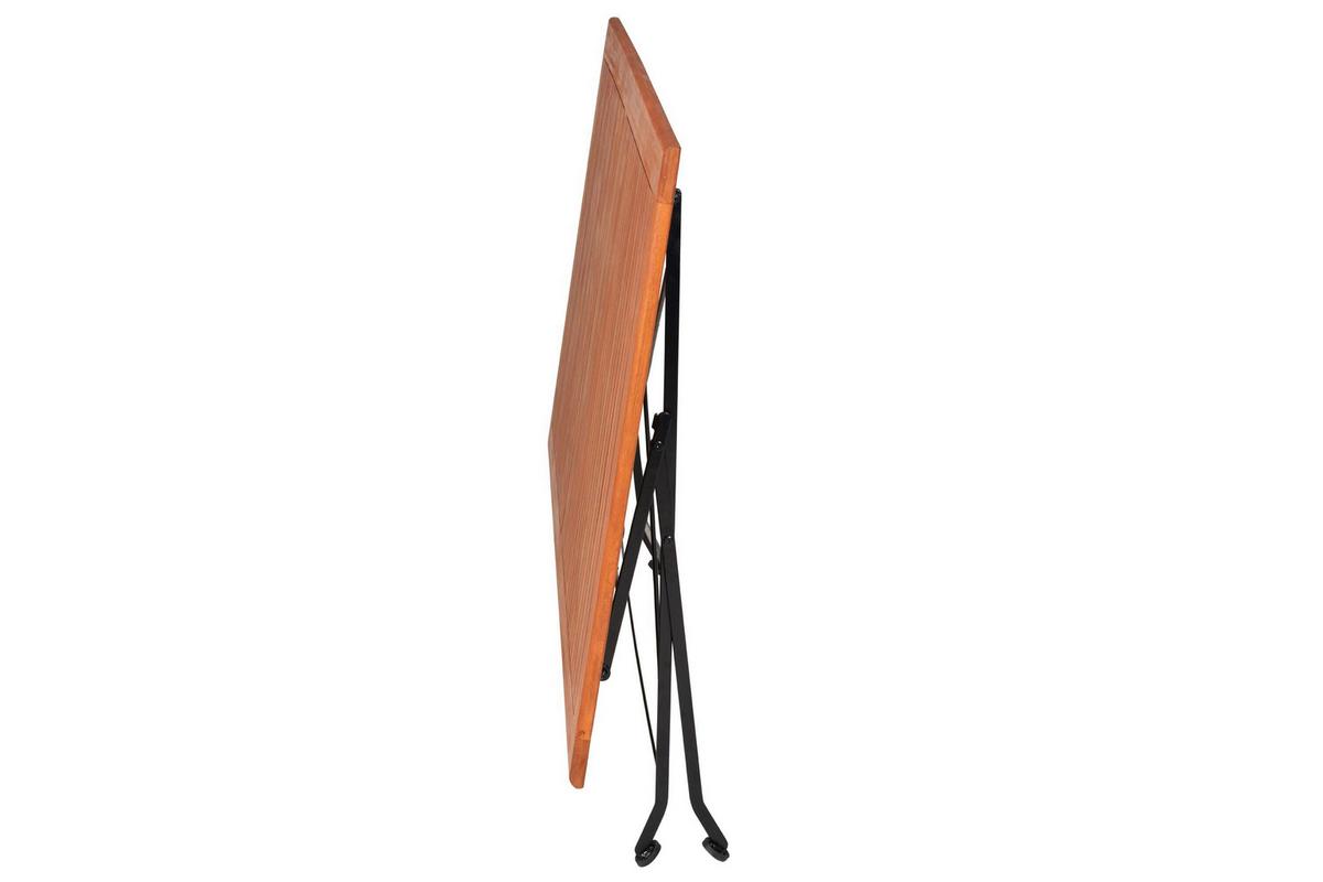 Gartentischgruppe 5tlg. Set - Schwarz/Naturfarben, KONVENTIONELL, Holz/Metall - Gardenson