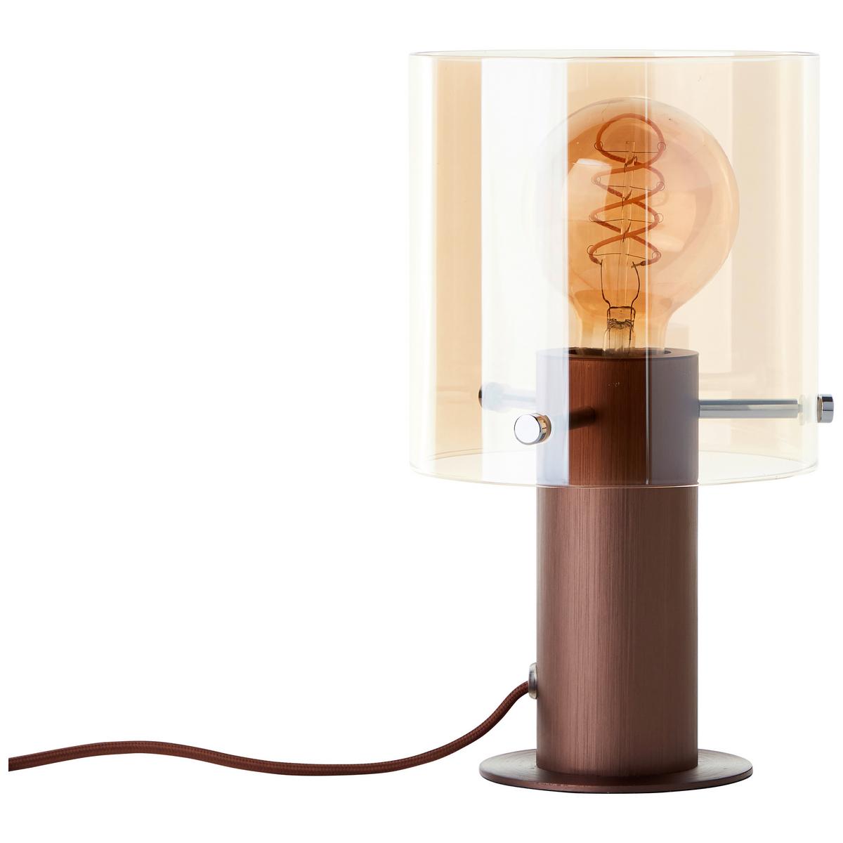 Tischleuchte Exkl. 1xe27, 60w - Bernsteinfarben/Braun, Basics, Glas/Metall (15/26,3cm)