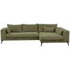 Ecksofa Berlin Cord Olivgrün 313x172 Cm - Schwarz/Olivgrün, Design, Textil (313/172cm) - Livetastic