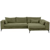 Ecksofa Berlin Cord Olivgrün 313x172 cm - Schwarz/Olivgrün, Design, Textil (313/172cm) - Livetastic