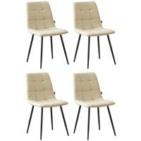 Stuhl Empoli Webstoff Beige, B: 45 Cm - Beige/Schwarz, MODERN, Holz/Textil (45/86/55cm) - Livetastic