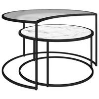 Couchtischset Moon Phases Weiß L: 78 Cm - Schwarz/Weiß, Design, Glas/Holzwerkstoff (78/45/62cm) - MID.YOU