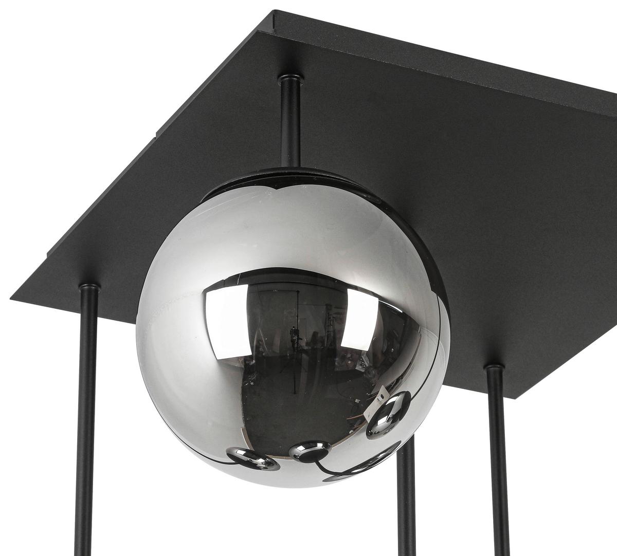 STROPNÉ SVIETIDLO LIP - čierna/chrómová, Modern, kov/sklo (41/41/61cm) - Mömax