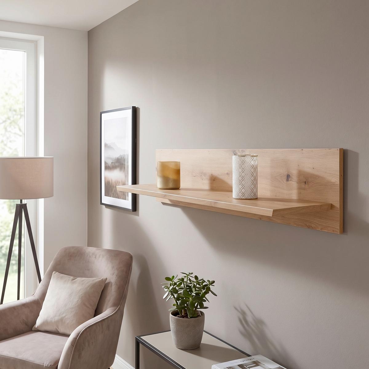 Wandboard Harvey B: 160 cm, Artisan Eiche Dekor - Eichefarben, LIFESTYLE, Holzwerkstoff (160/28/27cm)