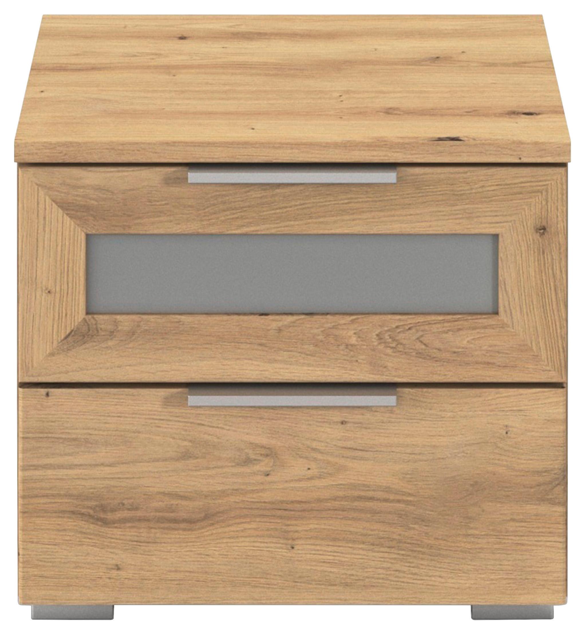 Nachtkästchen Mars 2l-Gr Eiche Artisan B: 36 cm - Alufarben/Eiche Artisan, Basics, Holzwerkstoff (40/36/40cm)
