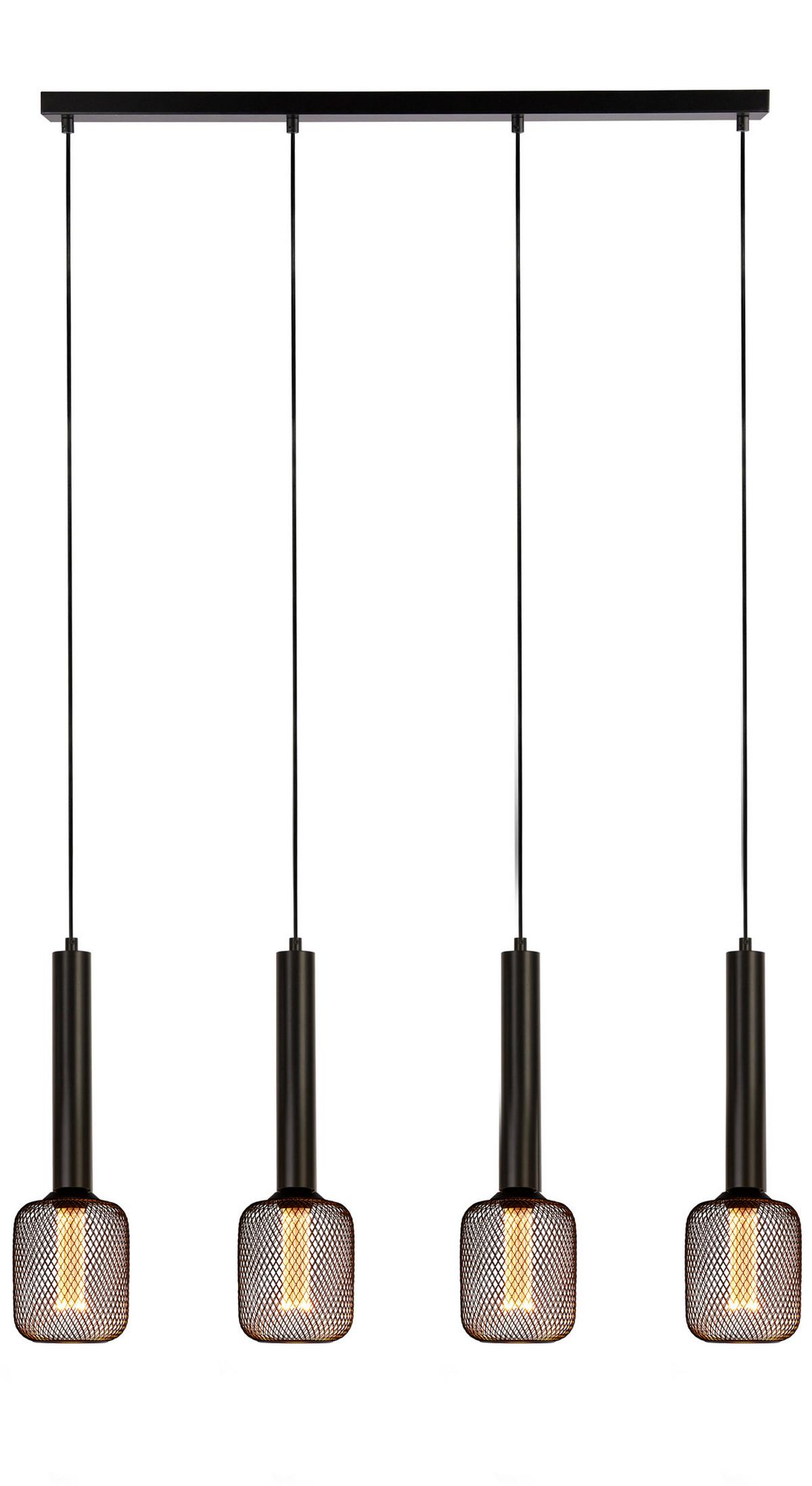 Hängeleuchte Dulwich 4lt 35720-4bk - Schwarz, Basics, Metall (27/6/80cm)