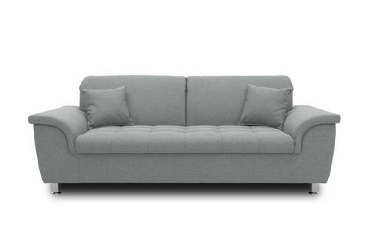 2-sitzer-sofa Mit Kopfteil Verstellbar Franzi Grau - Chromfarben/Grau, KONVENTIONELL, Textil (210/81/105cm) - MID.YOU