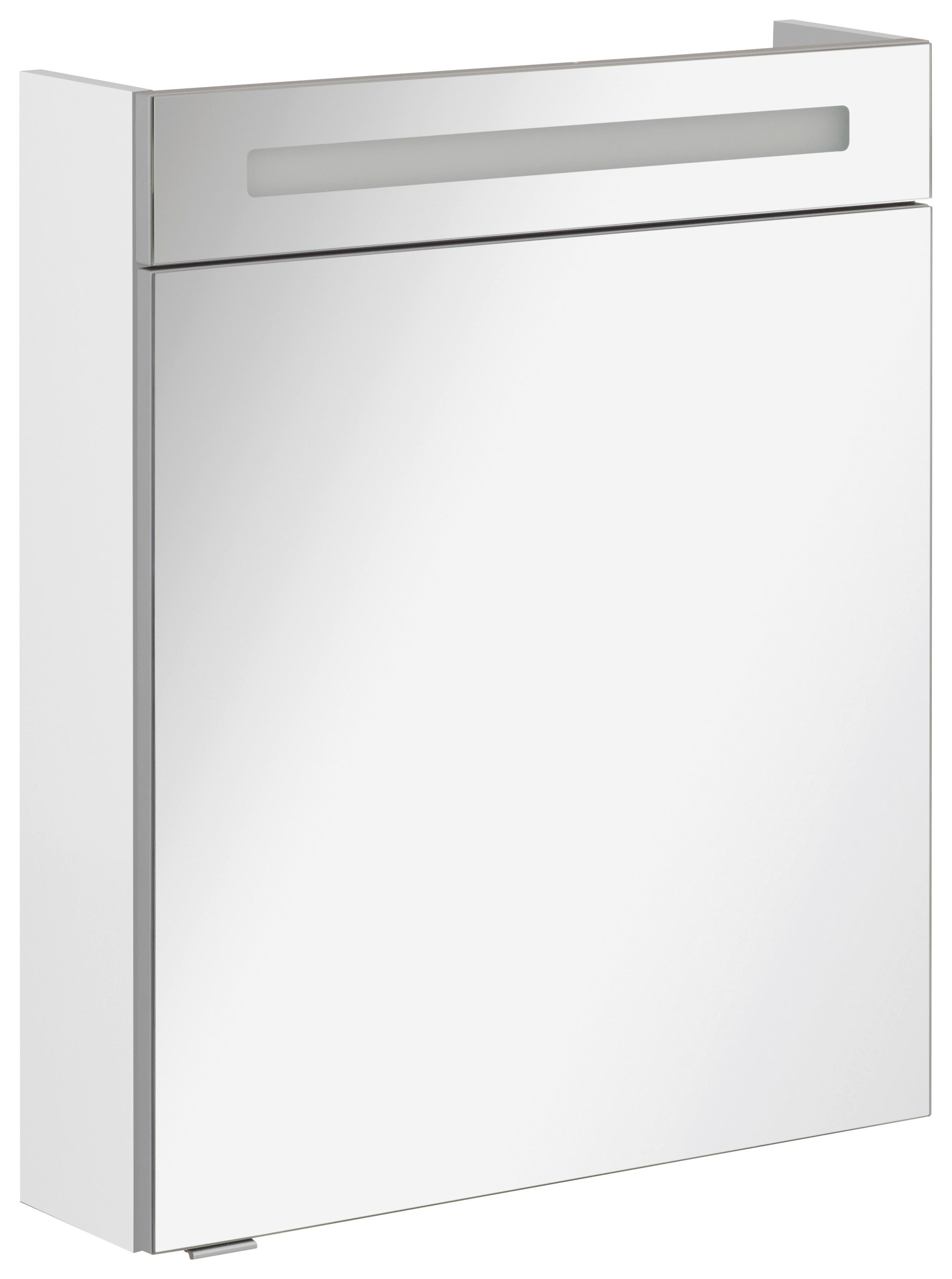Spiegelschrank mit Türdämpfer + Led B.clever B: 60 cm Weiß