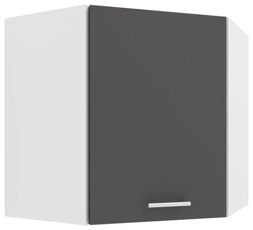 Eckoberschrank Esilo B: 57 cm Weiß/Anthrazit - Anthrazit/Weiß, KONVENTIONELL, Holzwerkstoff (57/60/57cm) - MID.YOU