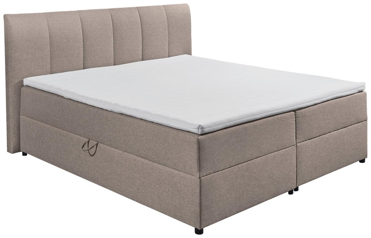 Boxspring postel GRANADA hnědá 180x200 cm - černá/jílová barva, Basics, textil/plast (180/200cm) - MID.YOU