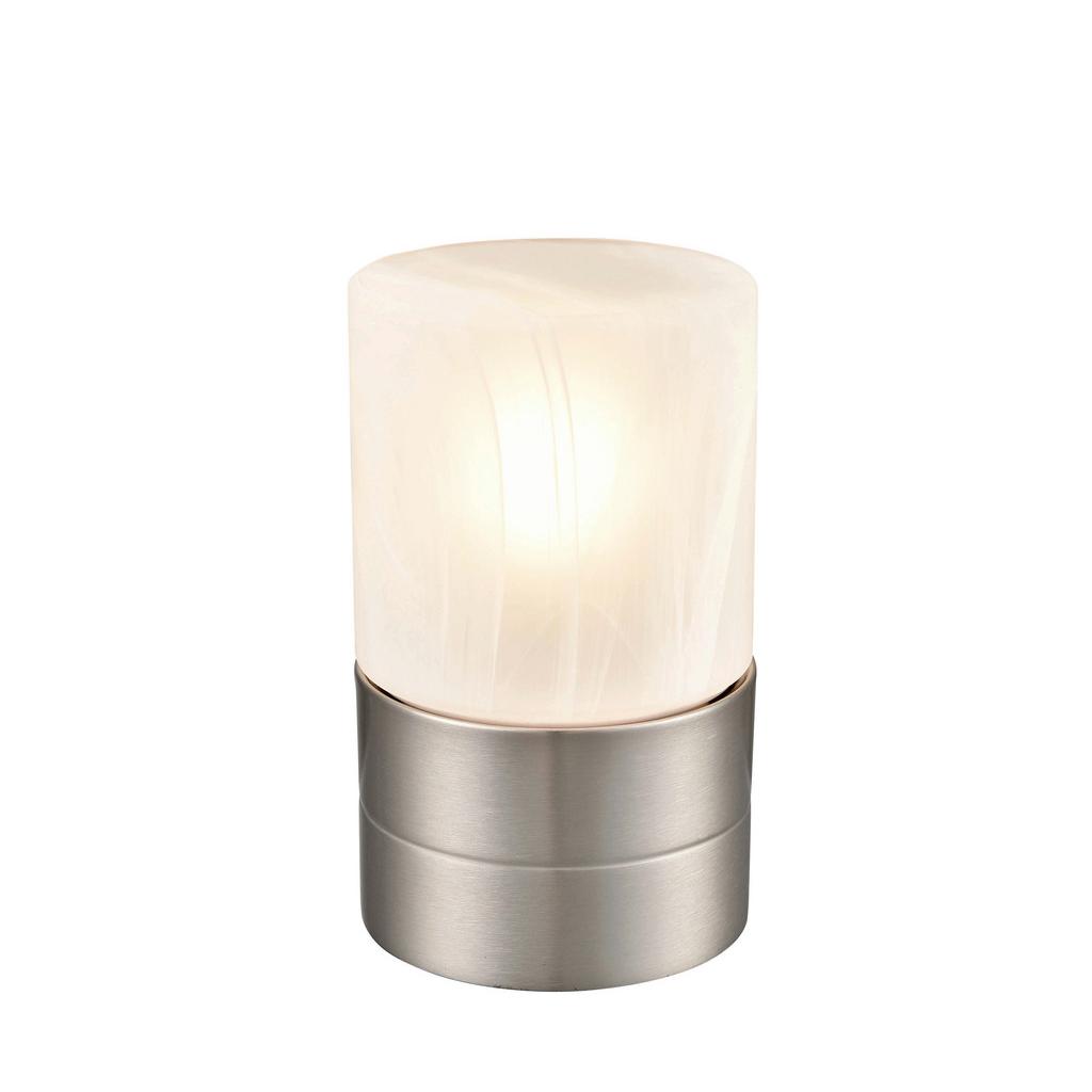 Tischlampe Eva Nickelfarben/ Weiß mit Touch-Funktion
