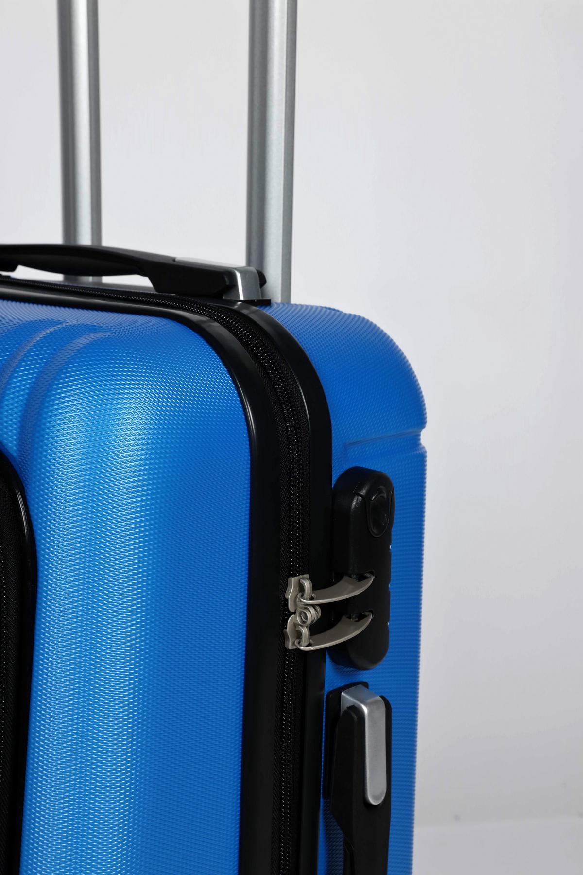 Reisekoffer Verona 4 Rollen Hartschale - Blau, Design, Kunststoff/Textil (36/23/55cm) - Luca Bessoni