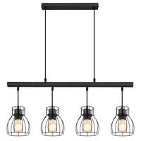LED-Hängeleuchte 15326-4lm - Schwarz, Trend, Kunststoff/Metall (77/14/120cm) - Globo