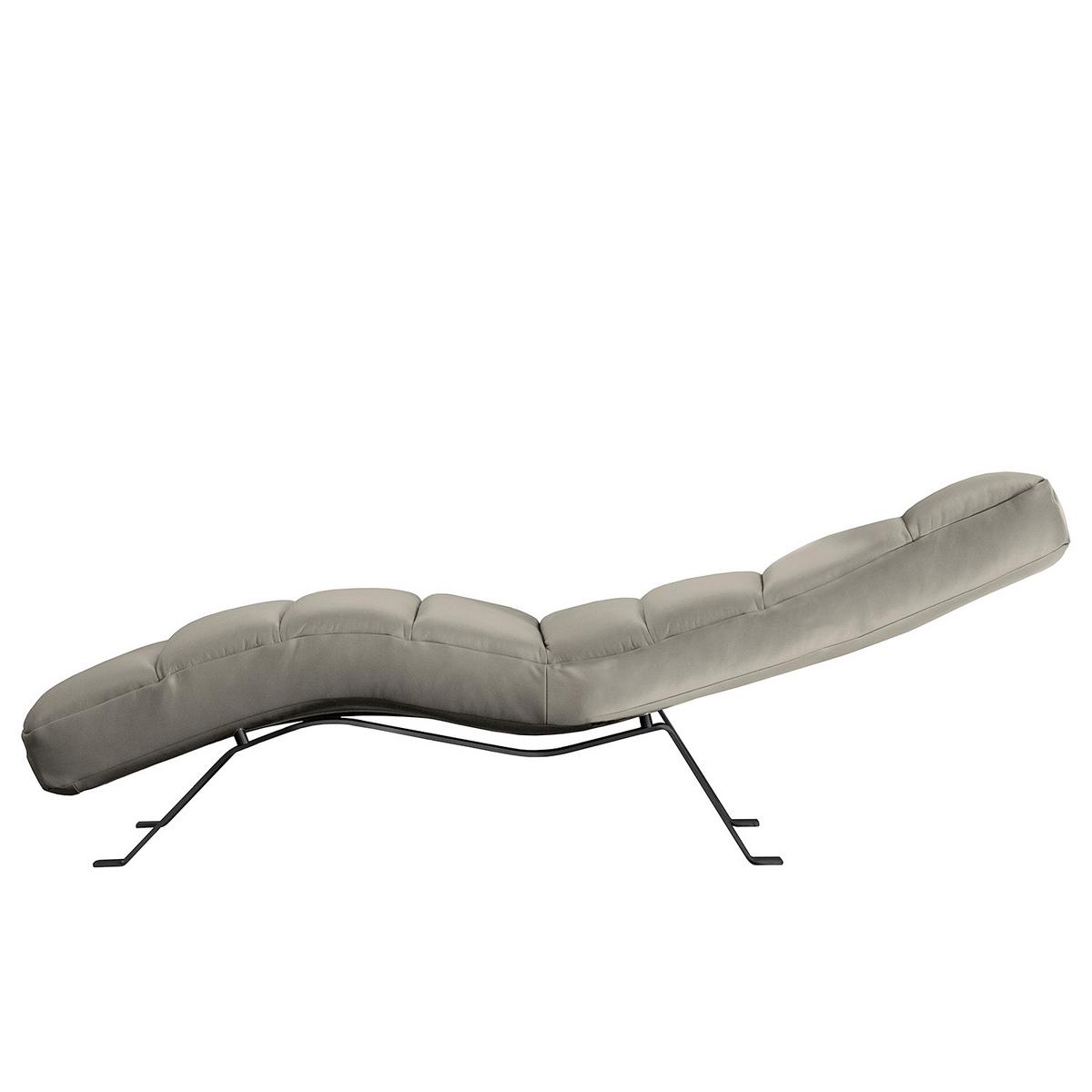 Relaxliege Swing Black Grau B: 65 Cm - Schwarz/Grau, Design, Leder (65/65-95/171cm) - Livetastic