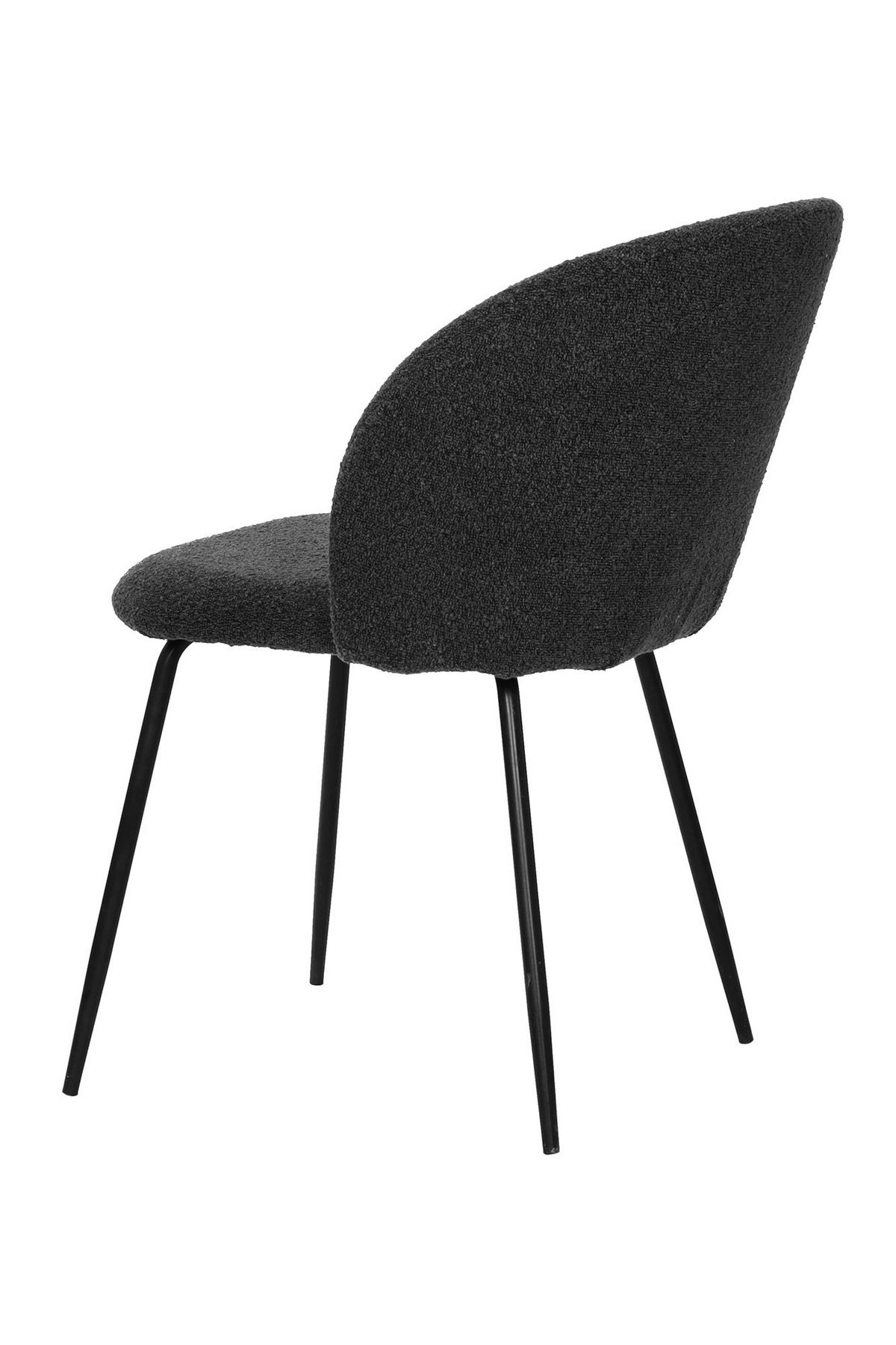 STUHL-SET Schwarz 2-teilig - Schwarz, MODERN, Textil/Metall (60/78/48cm) - MID.YOU