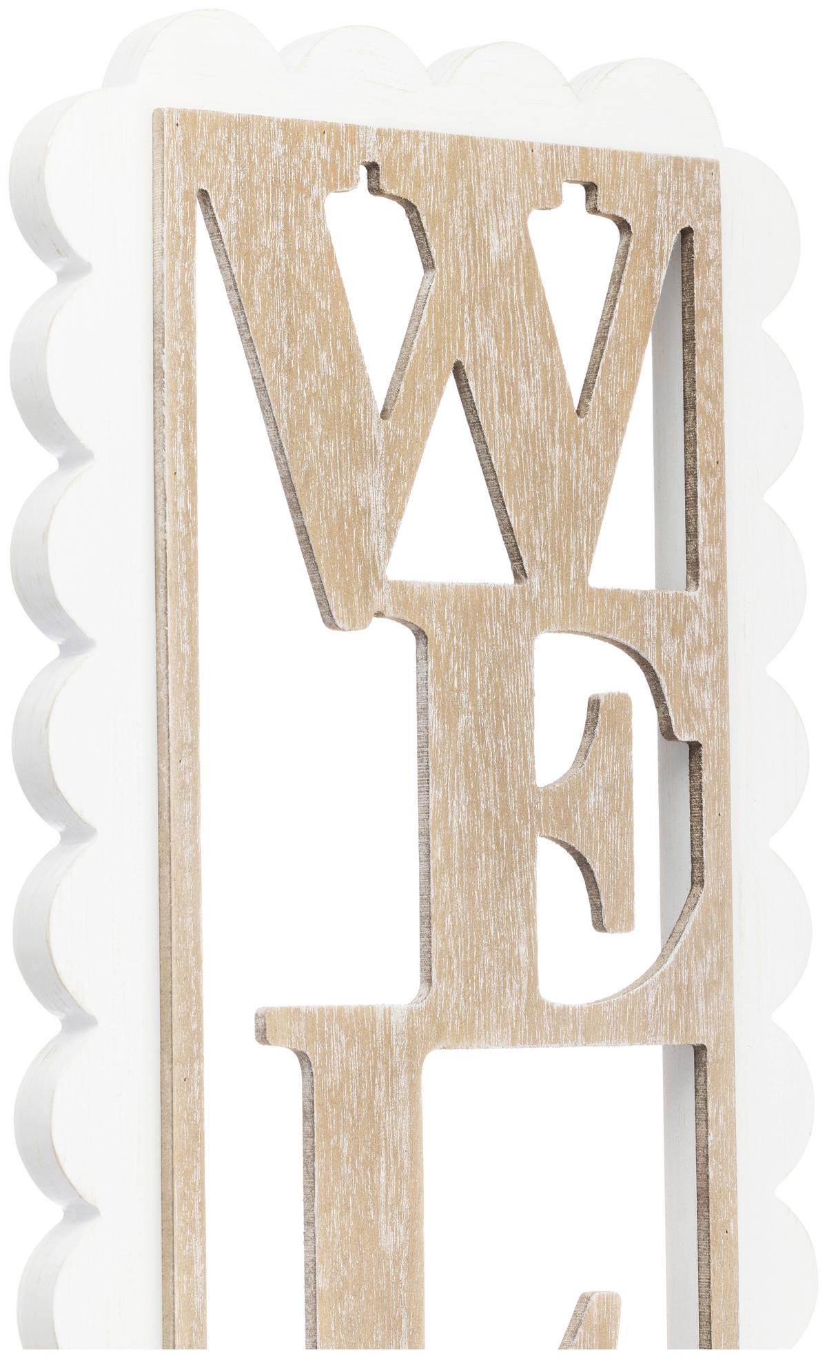 Wanddeko Anastasia - Naturfarben/Weiß, KONVENTIONELL, Holz/Holzwerkstoff (26/2,5/90cm) - Luca Bessoni