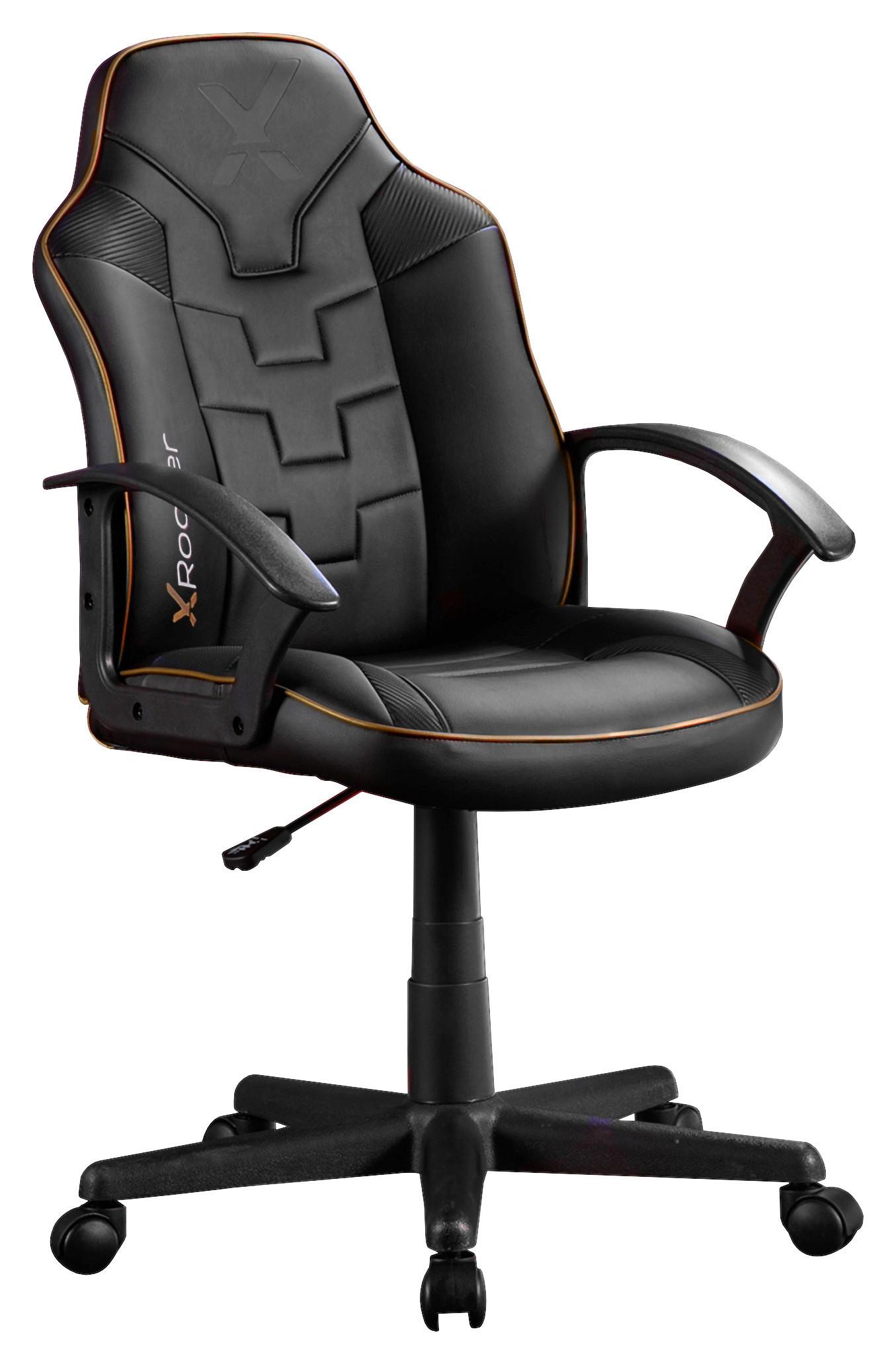 Gamingstuhl Saturn - Goldfarben/Schwarz, MODERN, Textil (57,5/107,5/44cm) - X Rocker