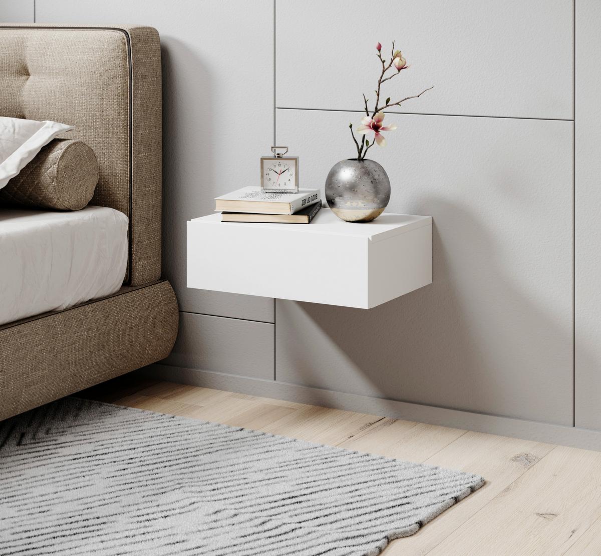 Nachkästchen Weiß H: 14 Cm Tajo - Weiß, MODERN, Holzwerkstoff (42/14/30cm) - Livetastic