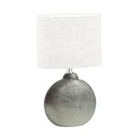Tischleuchte 50605 Tobse - Silberfarben/Weiß, Basics, Keramik/Textil (23/13/39cm) - Fischer & Honsel