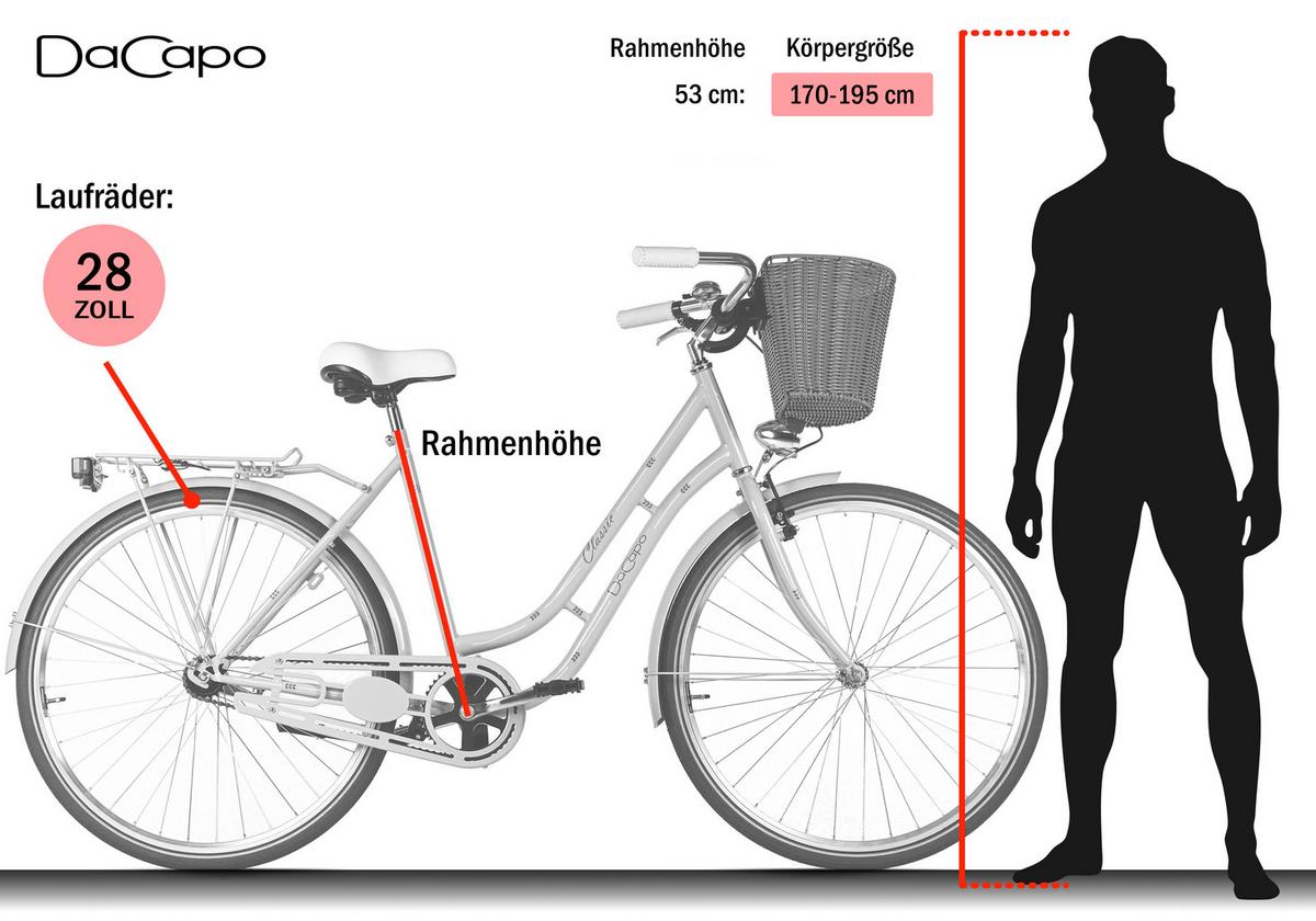 Damenrad 28 Zoll - Weiß, LIFESTYLE, Metall (25/140/60cm)