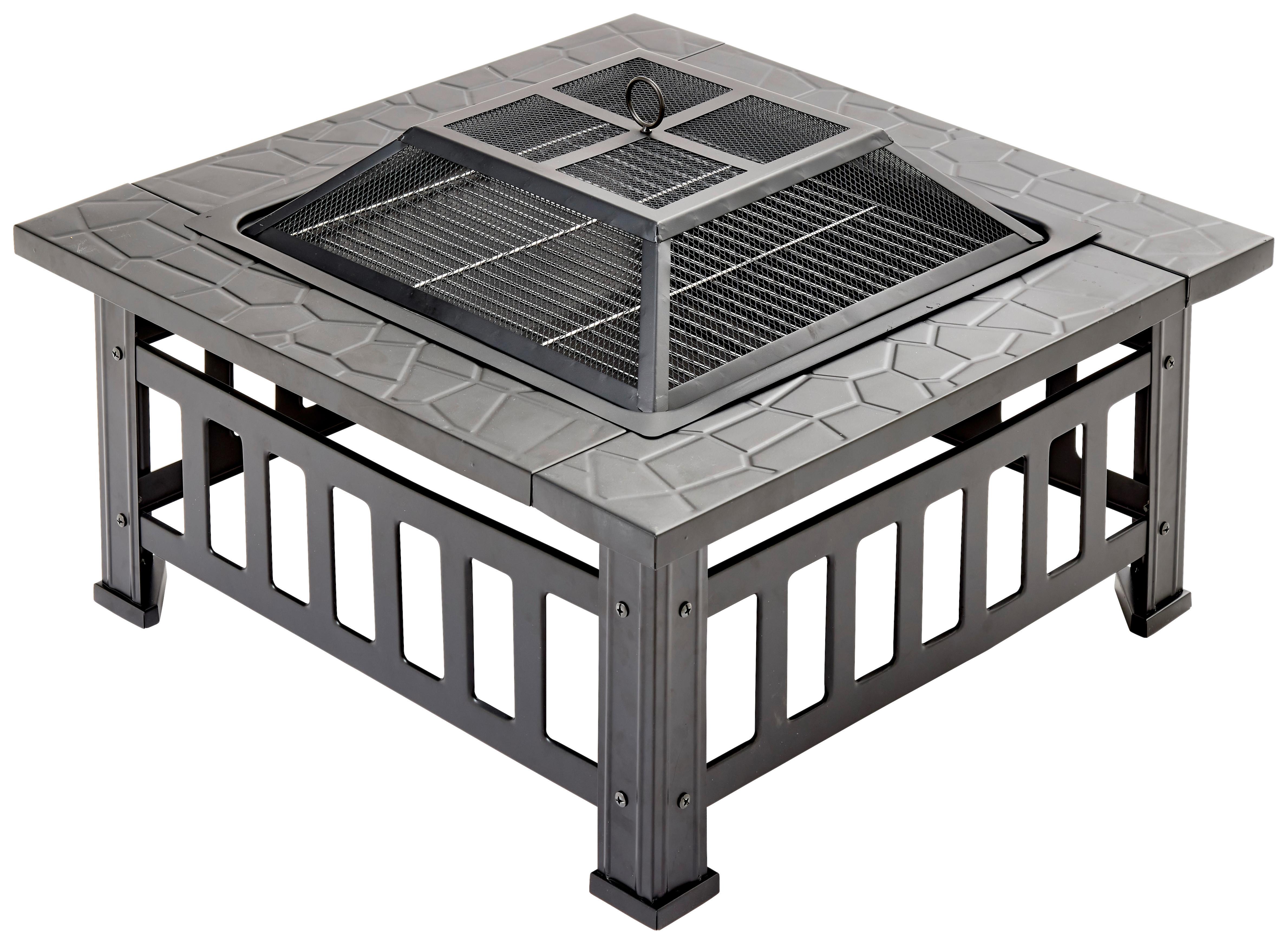 Ohniště 3 v 1 81/81/53,5cm - černá, Basics, kov (81/81/53,5cm) - Based