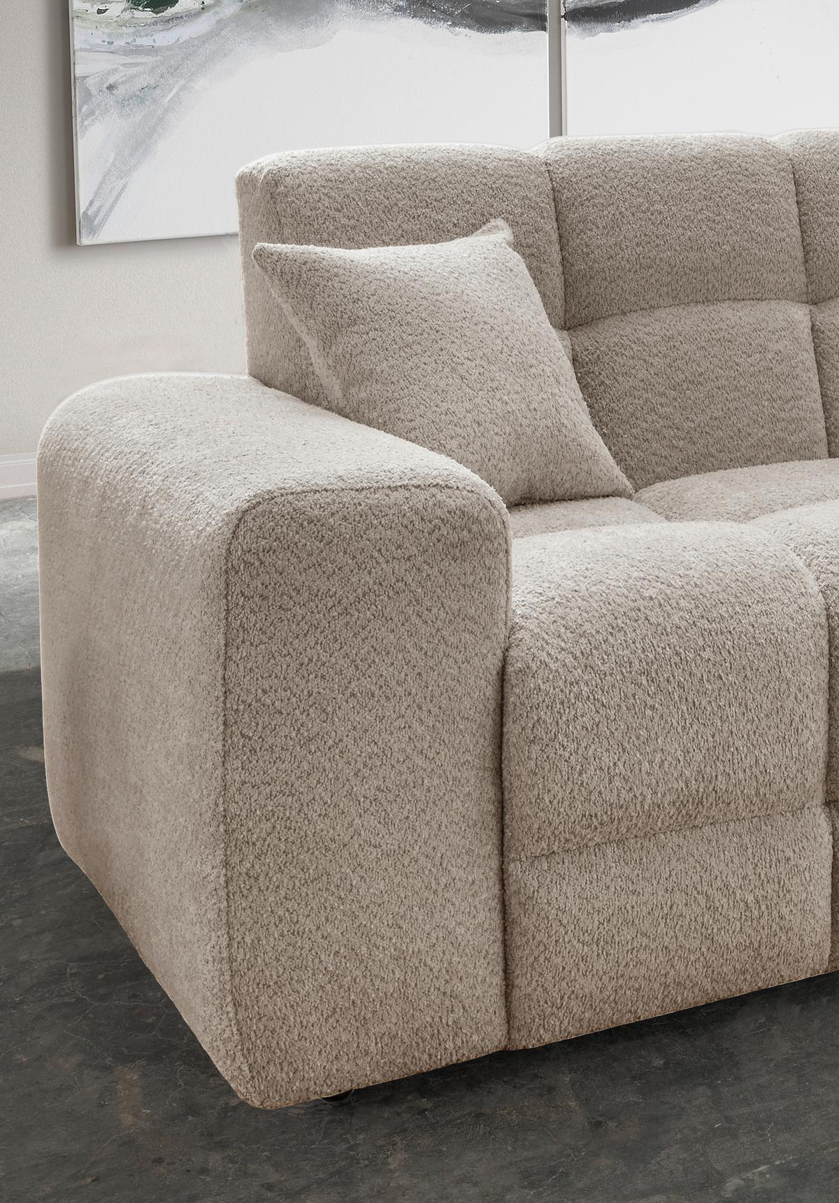 Viersitzer-Sofa Bosco, Beige B: 300 cm - Beige/Schwarz, MODERN, Textil (300/87/120cm) - Livetastic