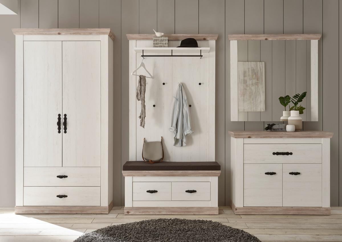 Garderobe Florenz Pinienfarbe/Hellbraun 341cm - Hellbraun/Pinienfarben, Design, Holzwerkstoff (341/201/45cm) - MID.YOU