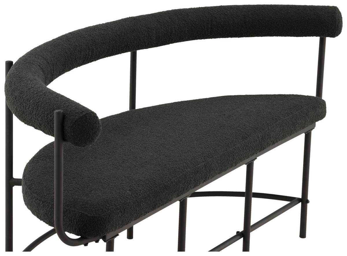 Sitzbank Stallhagen - Schwarz, Design, Textil/Metall (165/75/51cm) - Livetastic
